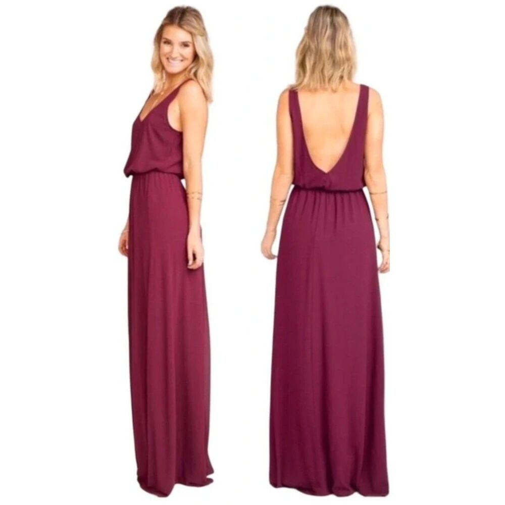 Show Me Your MuMu Burgundy Sleeveless V-Neck Formal Evening Dress Size Small